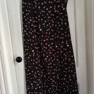 Floral Black Skirt